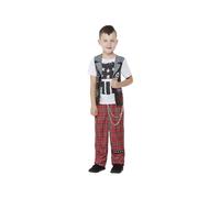 Boys 90s Punk Rocker Fancy Dress Costume Age 7-9