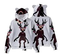 Boys 99 Nights In The Forest 3D Figure Printed Sweatshirt Kids Funny 99 Nights In The Forest Cat's Ear Shaped Hoodie (B,11-12years)