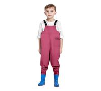Boys Adjustable Suspenders Romper Jumpsuit for Outdoor Summer Play with Zipper Pocket Toddler to Teen Wading Suit (5-6 Years) Wine