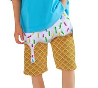 Boys' Adjustable Swim Trunks - Quick-Dry Swimwear for Beach or Pool, Fun Shark & Submarine Print, Soft Mesh Liner, Elastic Waist with Velcro Adjusters, Sizes 3-12, Aqua Blue#g