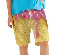 Boys' Adjustable Swim Trunks - Quick-Dry Swimwear for Beach or Pool, Fun Shark & Submarine Print, Soft Mesh Liner, Elastic Waist with Velcro Adjusters, Sizes 3-12, Aqua Blue#g
