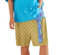Boys' Adjustable Swim Trunks - Quick-Dry Swimwear for Beach or Pool, Fun Shark & Submarine Print, Soft Mesh Liner, Elastic Waist with Velcro Adjusters, Sizes 3-12, Aqua Blue#g