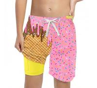 Boys' Adventure Shorts with Secure Inner Pocket - Multi-Pocket Cargo, Elastic Waist, Quick-Dry, for Outdoor Exploration, 4-12Y#g Pink