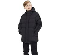 Boys AllenB Padded Hooded Longline Jacket Puffer High Neck Long Coat (7 Years, Grey)