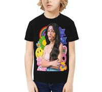 Boy's and Gilr's Olivia Singer Music T-Shirt Short Sleeve Tee T-Shirt Classic Graphic Crewneck Casual Regular Soft Comfortable Elements for Athletic Running Workout Sports Gym Tee Tops
