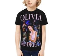 Boy's and Gilr's Olivia Singer Music T-Shirt Short Sleeve Tee T-Shirt Classic Graphic Crewneck Casual Regular Soft Comfortable Elements for Athletic Running Workout Sports Gym Tee Tops