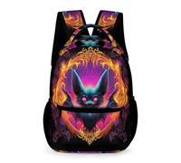 Boys and Girls Bat Print Backpack 8-12 Years Gothic Theme School Backpack Primary Year 5 Durable with Side Pockets Bookbag Books Bottle Umbrella Weekend Travel Outdoor