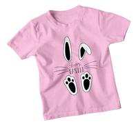 Boys and Girls Bunny Face Happy Easter T-Shirt Tee Cute Festival Holiday #ED - 1-2 Years Light Pink