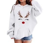 Boys and Girls Casual Loose Cute Print Long Sleeve Hoodie Sport Top98 White
