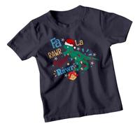 Boys and Girls Christmas Dinosaur T-Shirt Tee for Kids #MC 5-6 Years Deep Navy