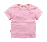 Boys and Girls' Classic Fit Crewneck T-Shirt | Organic Cotton Soft,Short-Sleeve Basic, Toddlers and Kids Top Tees (Pink, 3-4 Years)