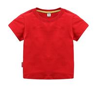 Boys and Girls' Classic Fit Crewneck T-Shirt | Organic Cotton Soft,Short-Sleeve Basic, Toddlers and Kids Top Tees (Red, 12-18 Months)