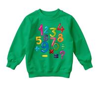 Boys and Girls Colorful Bubbly Number Day Ideas Jumper Sweatshirt for Kids #ND 5-6 Years Kelly Green