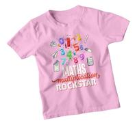 Boys and Girls Colorful National Numeracy Number Day Maths Day Ideas T-Shirt Tee for Kids #ND 3-4 Years Light Pink