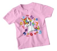 Boys and Girls Dabbing Unicorn Math National Numeracy Number Day Maths Day Ideas T-Shirt Tee for Kids #ND 3-4 Years Light Pink