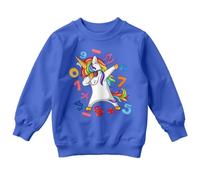 Boys and Girls Dabbing Unicorn Math Number Day Ideas Jumper Sweatshirt #ND 3-4 Years Royal Blue