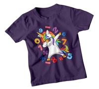 Boys and Girls Dabbing Unicorn Math Number Day Maths Day Ideas T-Shirt Tee for Kids #ND 9-11 Years Purple