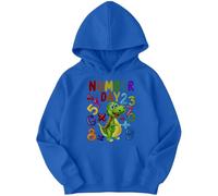 Boys and Girls Dinosaur and Numbers Number Day Ideas Jumper Hoody #ND 4-5 Years Royal