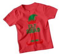 Boys and Girls Elf Squad Christmas T-Shirt Tee for Kids #MC 12-13 Years Red
