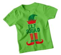 Boys and Girls Elf Squad Christmas T-Shirt Tee for Kids #MC 7-8 Years Lime