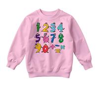 Boys and Girls Funny Number Jumpers Sweatshirt for Kids Number Day Ideas #ND 9-11 Years Light Pink