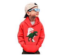 Boys and Girls Hoodies Unisex Top Jacket Sports Casual Wear Children's Pullover Sweatshirt Comfortable Hooded Varsity Hoodie Red