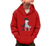 Boys and Girls Hoodies Unisex Top Jacket Sports Casual Wear with Pocket Hoody Sportswear Trending Pullover Red