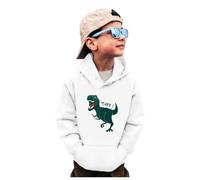 Boys and Girls Hoodies Warm Hooded Pullover Graphic Outfits Children's Sweatshirt Long Sleeve Jumper Varsity Hoodie Age 7-13 Years White