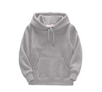 Boys and Girls Hoodies Warm Hooded Pullover PE School Sweat Hoodie New Casual Fashion Comfortable Trending Jacket for Spring Summer Walking Grey