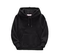 Boys and Girls Hoodies Warm Hooded Pullover PE School Sweat Hoodie New Casual Fashion Comfortable Trending Jacket for Spring Summer Walking Black