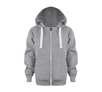 Boys and Girls Hoodies Warm Hooded Pullover Plain Sweatshirt New Casual Fashion Jumper School Top for Kids Age 5-13 Years Grey