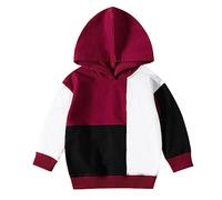 Boys and Girls Hoodies Warm Hooded Pullover Sports Casual Wear Children's Sweatshirt Jumper Varsity Hoodie for Spring Summer Walking Red