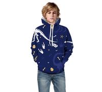 Boys and Girls Hoodies Warm Soft Pullover Sweatshirt Kids Cotton Long Sleeve Costume Children's Hooded Jumper School Top for Spring Summer Walking Blue