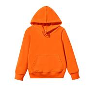 Boys and Girls Hoodies Warm Soft Pullover Sweatshirt Plain Long Sleeve Top Hooded Jumper School for Childrens Unisex Age 2-13 Years Orange
