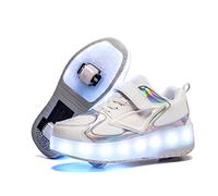 Boys and Girls LED Roller Skates Shoes with Double Wheels Trainers Technical Retractable Skateboarding Shoes for Kids Light up Shiny Luminous Sneakers Best Gift for Party Birthday Christmas Day