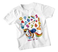 Boys and Girls Math Themed Unicorn National Numeracy Number Day Maths Day Ideas T-Shirt Tee for Kids #ND 3-4 Years White