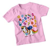 Boys and Girls Math Themed Unicorn Number Day Maths Day Ideas T-Shirt Tee for Kids #ND 3-4 Years Light Pink