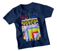 Boys and Girls Multiplication Rockstar Number Day Ideas T-Shirt Tee for Kid #ND 3-4 Years Navy