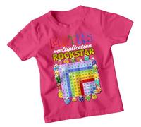 Boys and Girls Multiplication Rockstar Number Day Ideas T-Shirt Tee for Kid #ND 5-6 Years Fuchsia