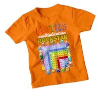Boys and Girls Multiplication Rockstar Number Day Ideas T-Shirt Tee for Kid #ND 7-8 Years Orange