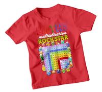Boys and Girls Multiplication Rockstar Number Day Ideas T-Shirt Tee for Kid #ND 7-8 Years Red