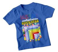 Boys and Girls Multiplication Rockstar Number Day Ideas T-Shirt Tee for Kid #ND 7-8 Years Royal Blue