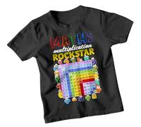 Boys and Girls Multiplication Rockstar Number Day Ideas T-Shirt Tee for Kid #ND 9-11 Years Black