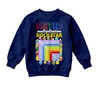 Boys and Girls Rockstar Number Day Ideas Jumper Sweatshirt for Kids #ND 5-6 Years Navy Blue