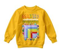 Boys and Girls Rockstar Number Day Ideas Jumper Sweatshirt for Kids #ND 5-6 Years Yellow