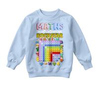 Boys and Girls Rockstar Number Day Ideas Jumper Sweatshirt for Kids #ND 7-8 Years Light Blue