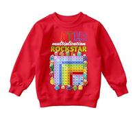 Boys and Girls Rockstar Number Day Ideas Jumper Sweatshirt for Kids #ND 9-11 Years Red
