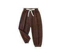 Boys and Girls Spring and Autumn Corduroy Casual Solid Color Sports Pants Baby Warm Clothes (Coffee, 18-24 Months)