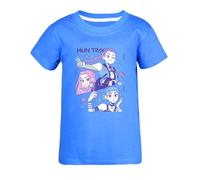 Boys' and Girls' T-Shirts, Cotton Children's Anime Character Design, Short-Sleeve Patterned T-Shirts (UK, Age, 4 Years, 5 Years, Regular, Blue)