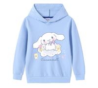 Boys and Girls Trendy Hoodie, Cute Big Ear Dog Print Hoodie for 3-13 Years Old Children in Spring and Autumn.,Blue,140cm
